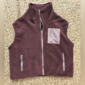 Purple Fleece Vest with Zipper Pockets